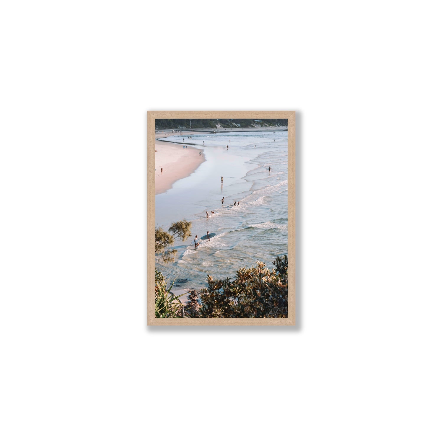 Healing Waters fine art print, Byron Bay, Australia, Medium, Natural Oak Frame · Full Bleed, Fine Art Print