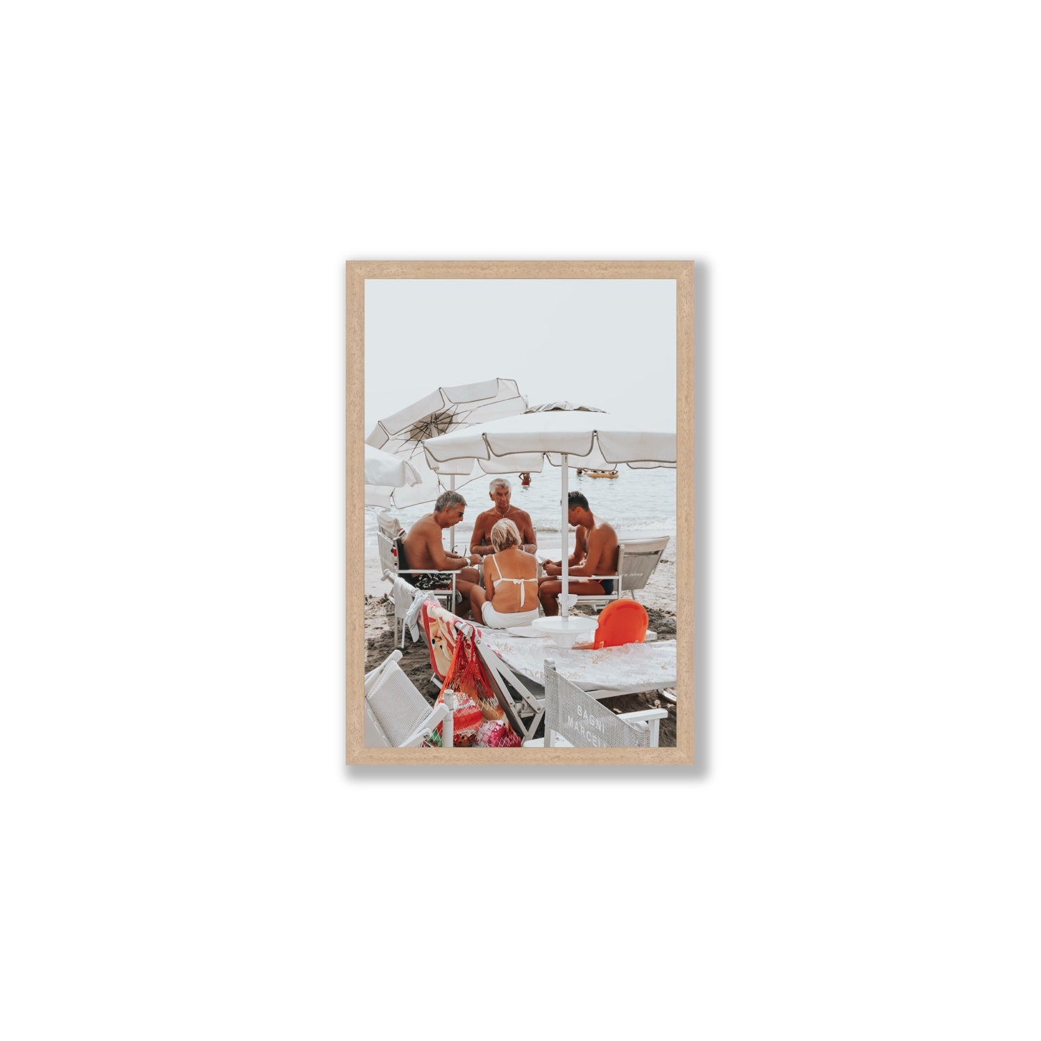 Luck Of The Draw fine art print, Alassio, Italy, Medium, Natural Oak Frame · Full Bleed, Fine Art Print