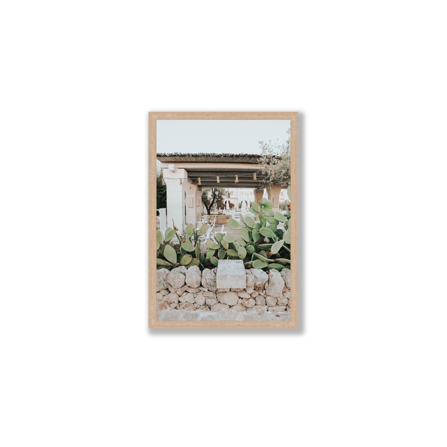 Puglia Flora Puglia Borgo Egnazia Mediterranean wall art Medium full-bleed fine art print in natural oak frame