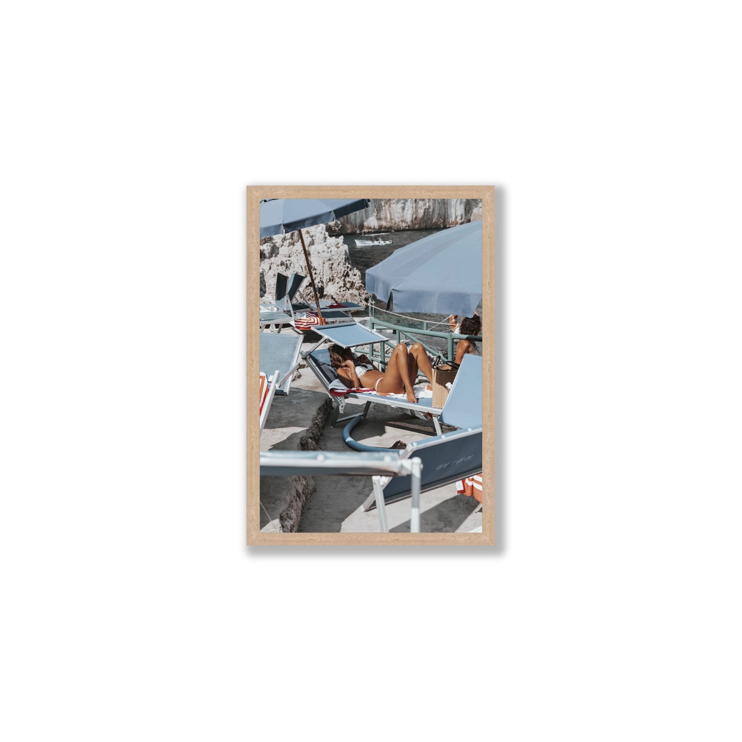 Beach Babe fine art print, Capri, Italy, Medium, Natural Oak Frame · Full Bleed, Fine Art Print