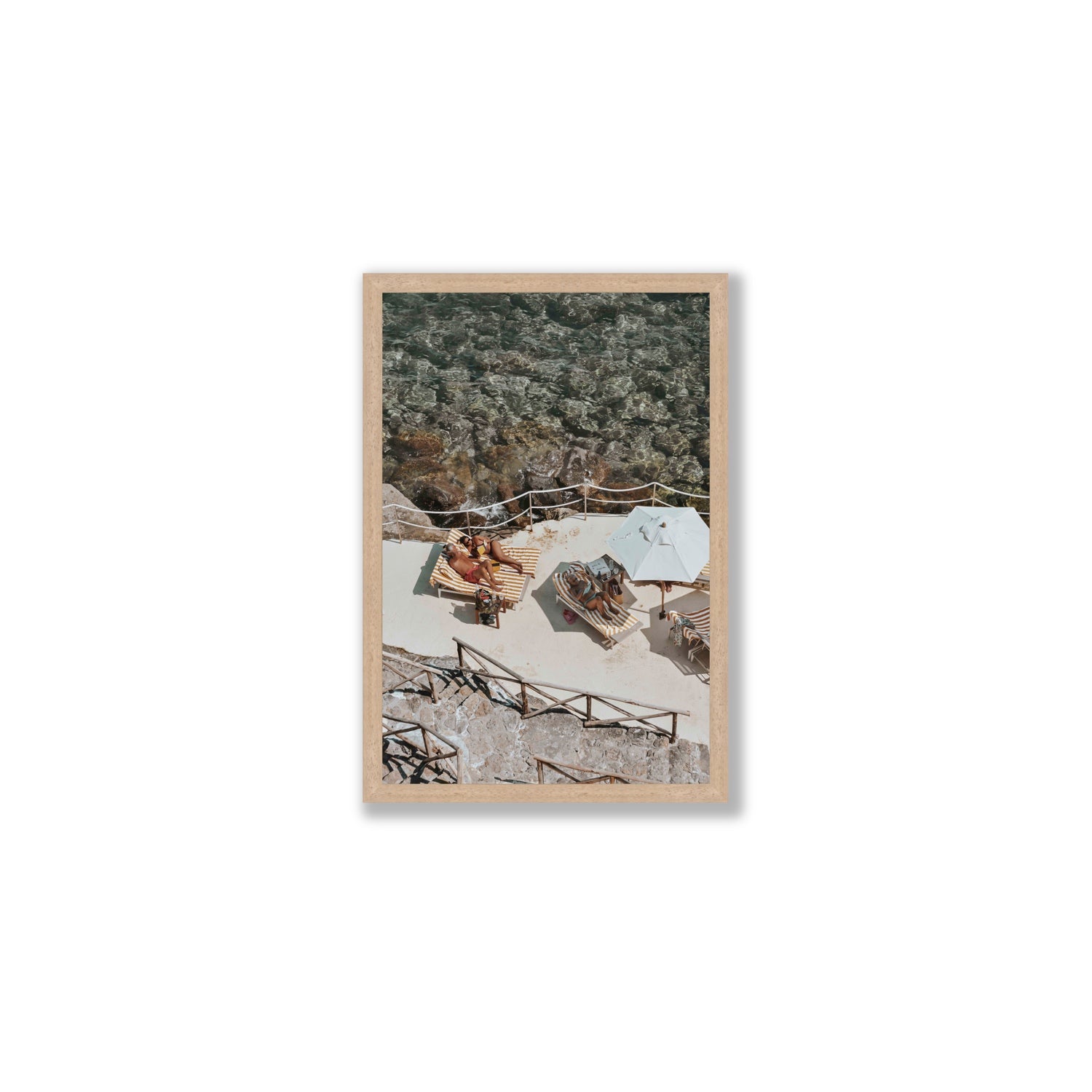 Lounge Lizards Tuscany Italian decor wall art Medium full-bleed fine art print in natural oak frame