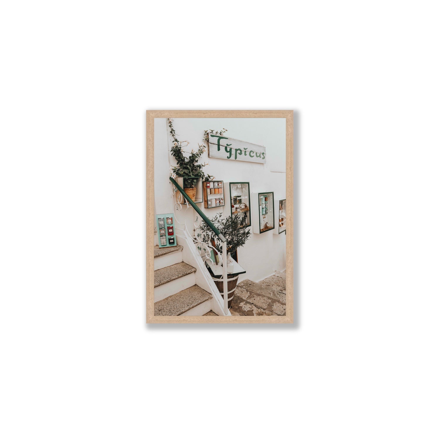 Il Negozio Puglia Ostuni wall art Medium full-bleed fine art print in natural oak frame