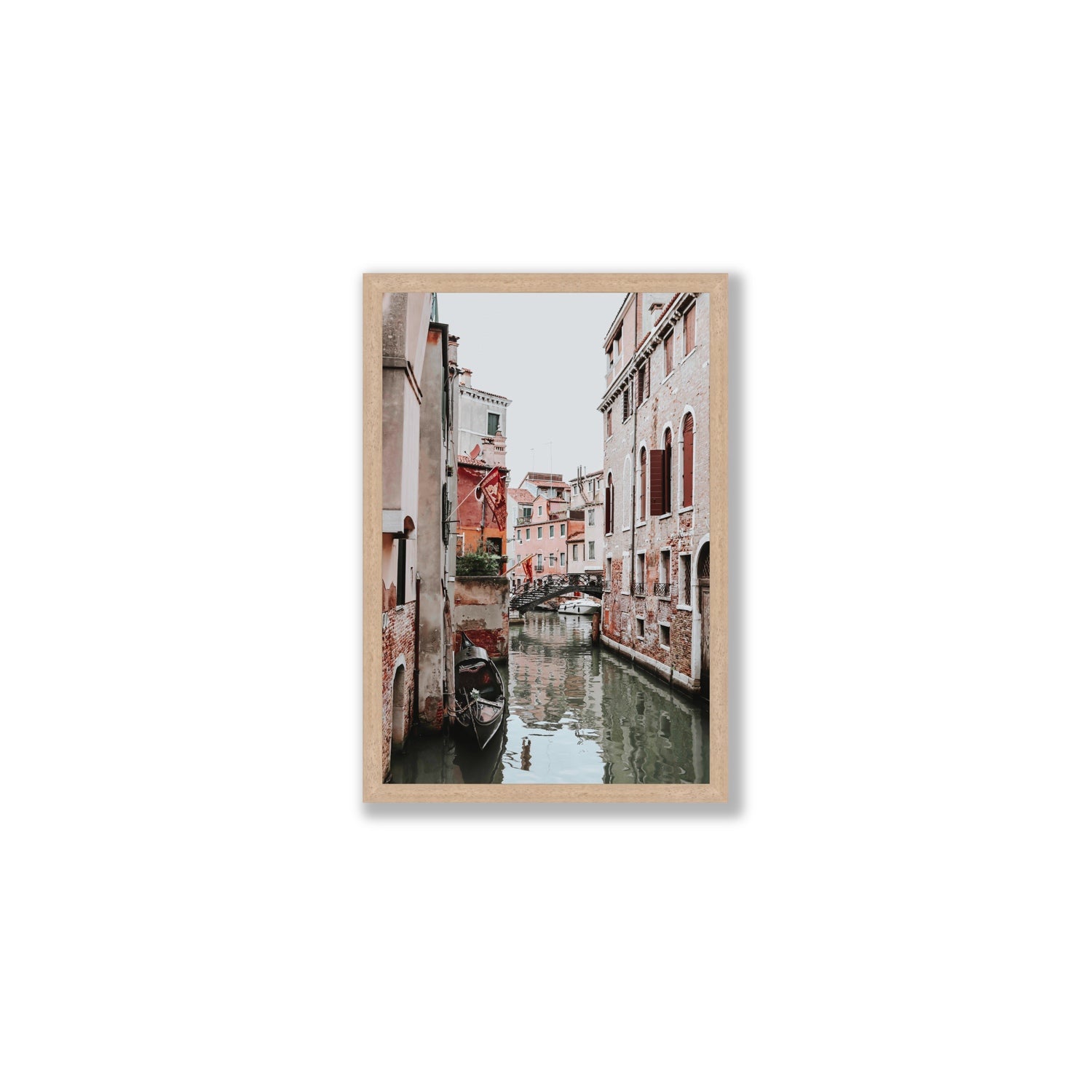 Laguna Veneta Venice Italian wall art Medium full-bleed fine art print in natural oak frame