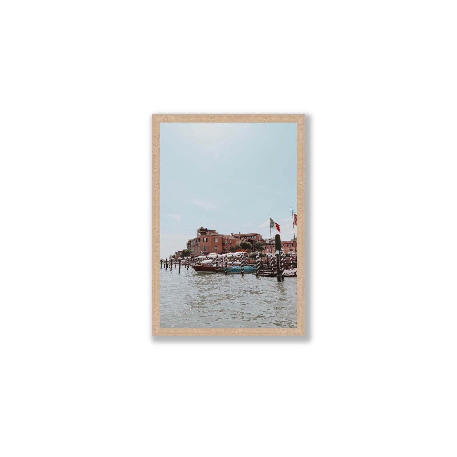 Giudecca Island Venice wall art Medium full-bleed fine art print in natural oak frame