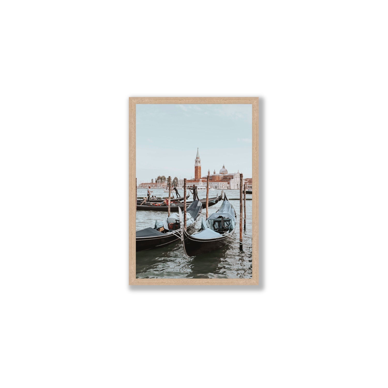 Italian Commute Venice Italian Mediterranean decor wall art Medium full-bleed fine art print in natural oak frame