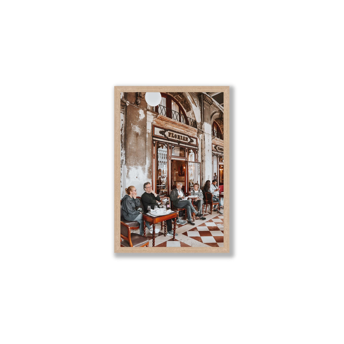 Tea Room Venice Italian wall art Medium full-bleed fine art print in natural oak frame
