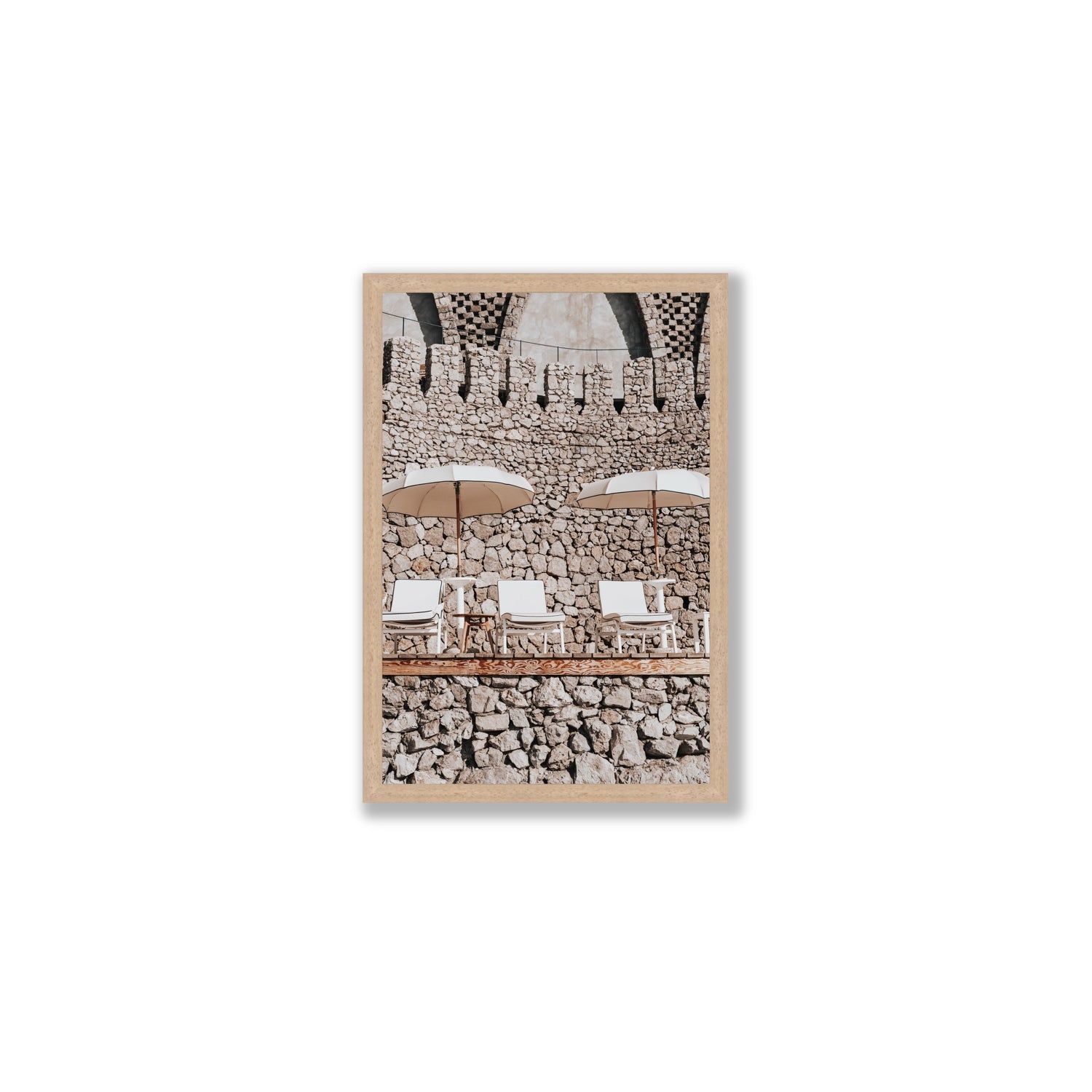 Pietra Amalfitana fine art print, Amalfi, Italy, luxury escapes artwork, Medium, Natural Oak Frame · Full Bleed, Fine Art Print