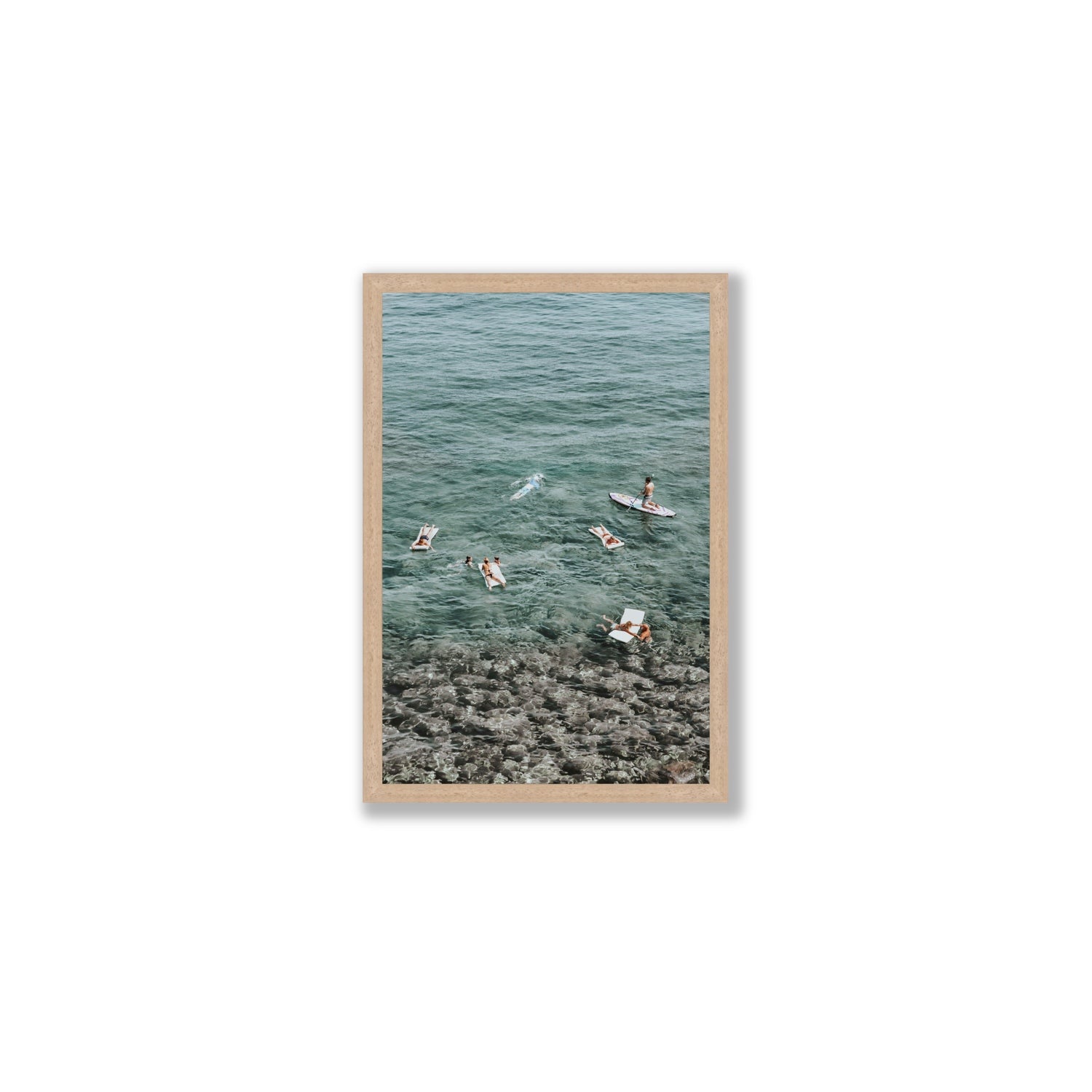 The Big Chill Tuscany coastal Italian wall art Medium full-bleed fine art print in natural oak frame