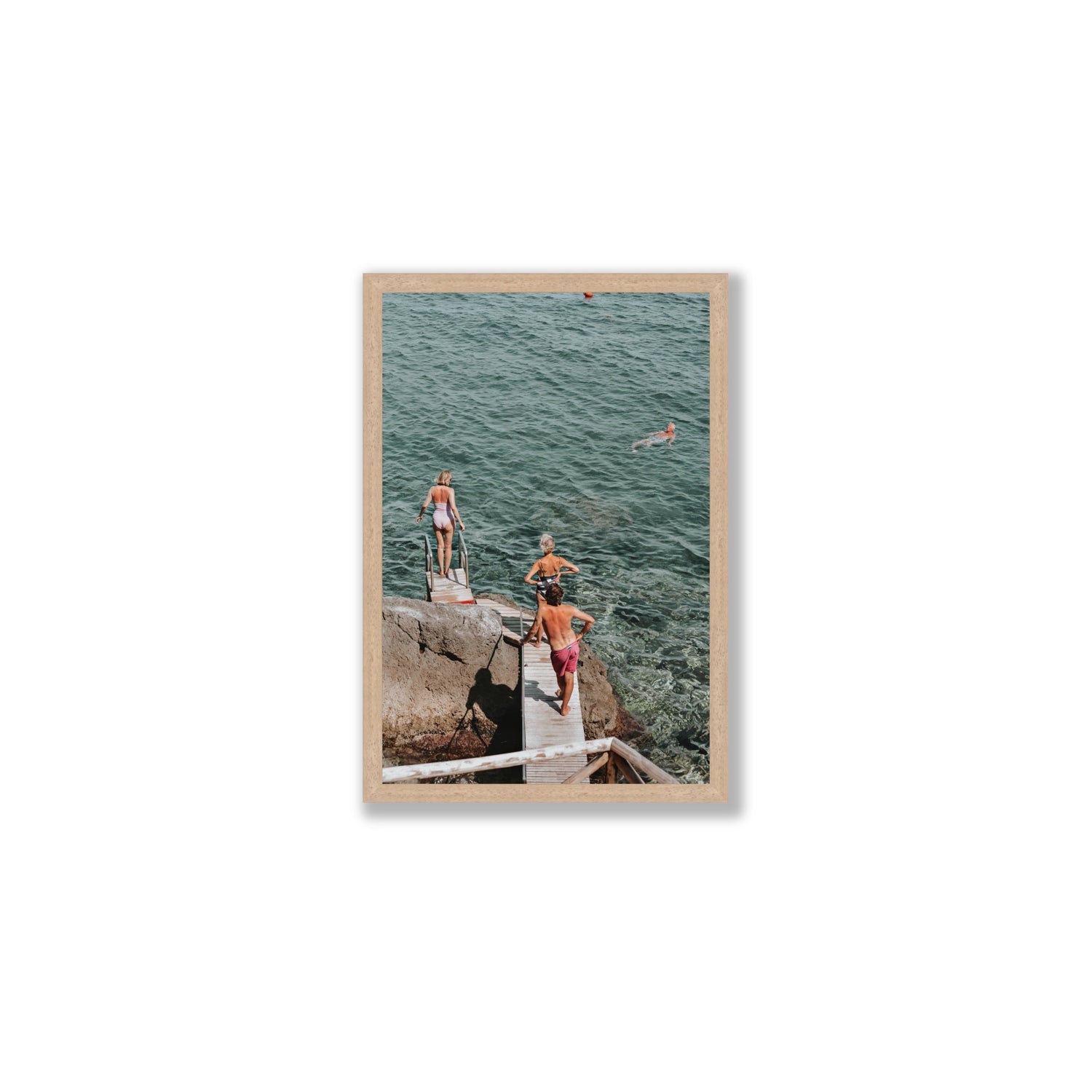 Freewheeling Spirit Tuscany coastal Italian wall art Medium full-bleed fine art print in natural oak frame