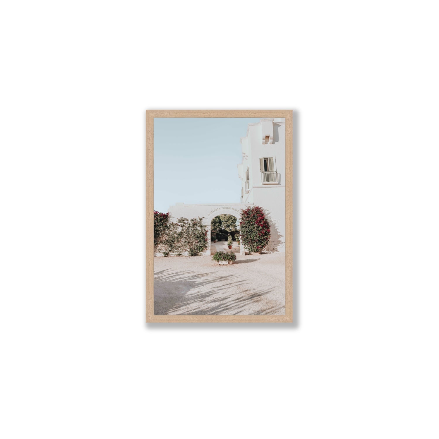 Villa Retreat fine art print, Puglia, Italy, Medium, Natural Oak Frame · Full Bleed, Fine Art Print