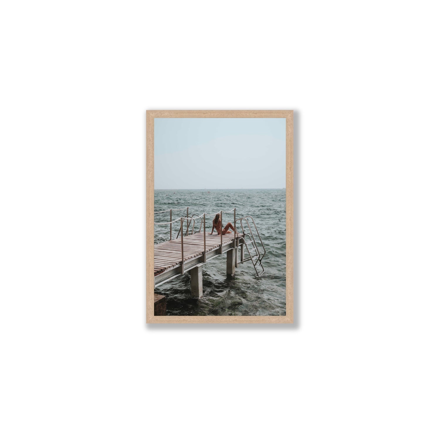 The Dock's Whisper fine art print, Tuscany, Italy, Medium, Natural Oak Frame · Full Bleed, Fine Art Print