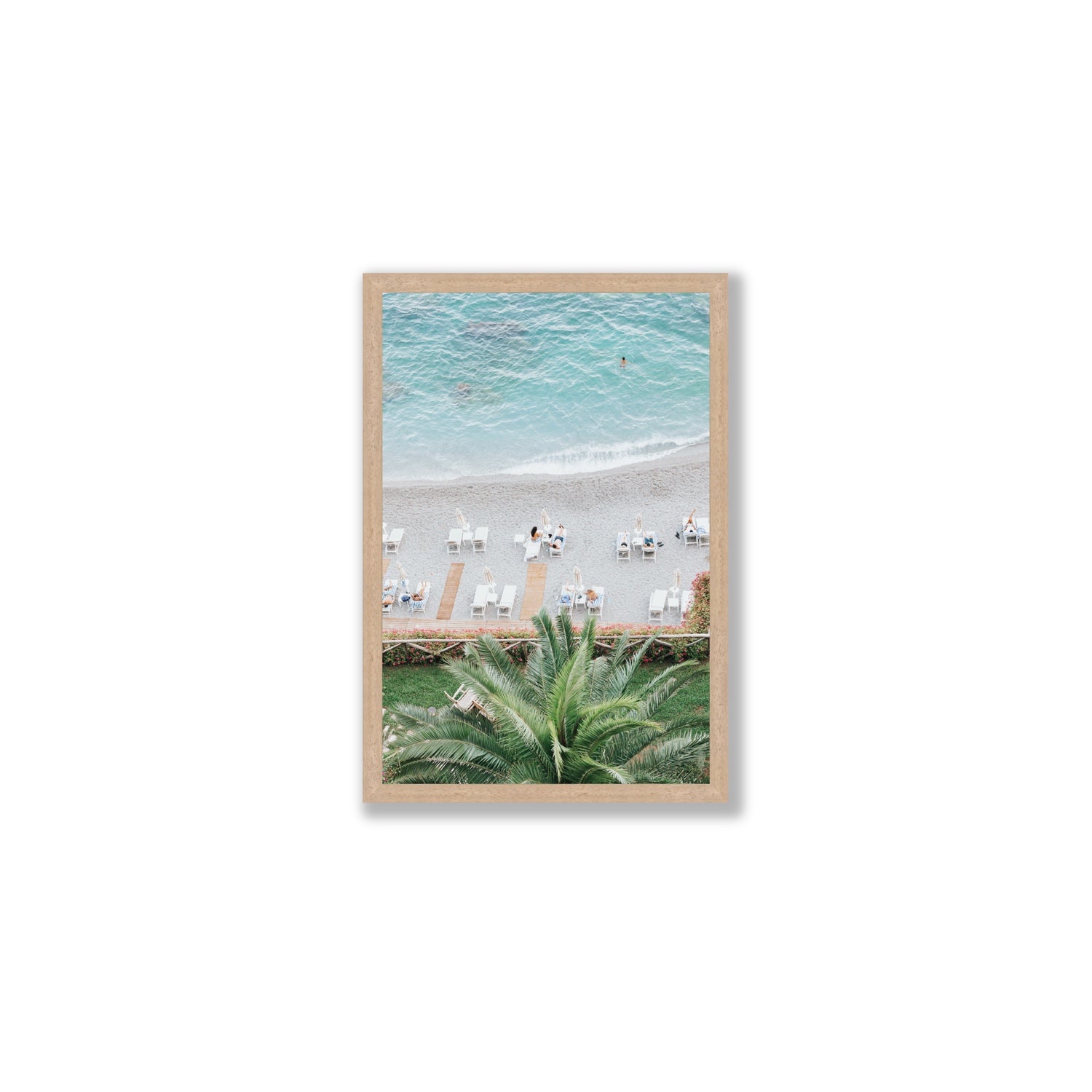 Paradiso Amalfi Mediterranean wall art Medium full-bleed fine art print in natural oak frame