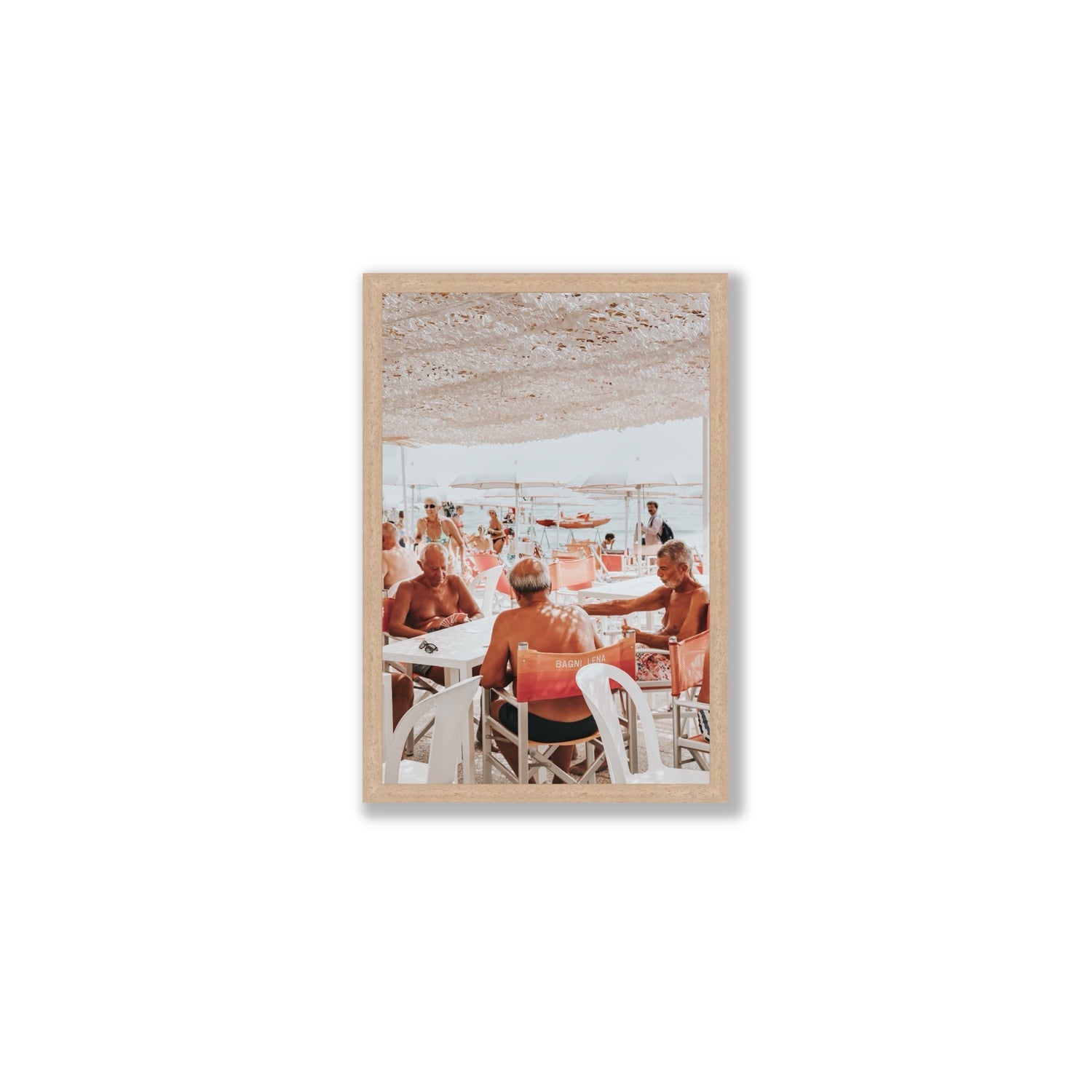 The Players fine art print, Alassio, Italy, Medium, Natural Oak Frame · Full Bleed, Fine Art Print