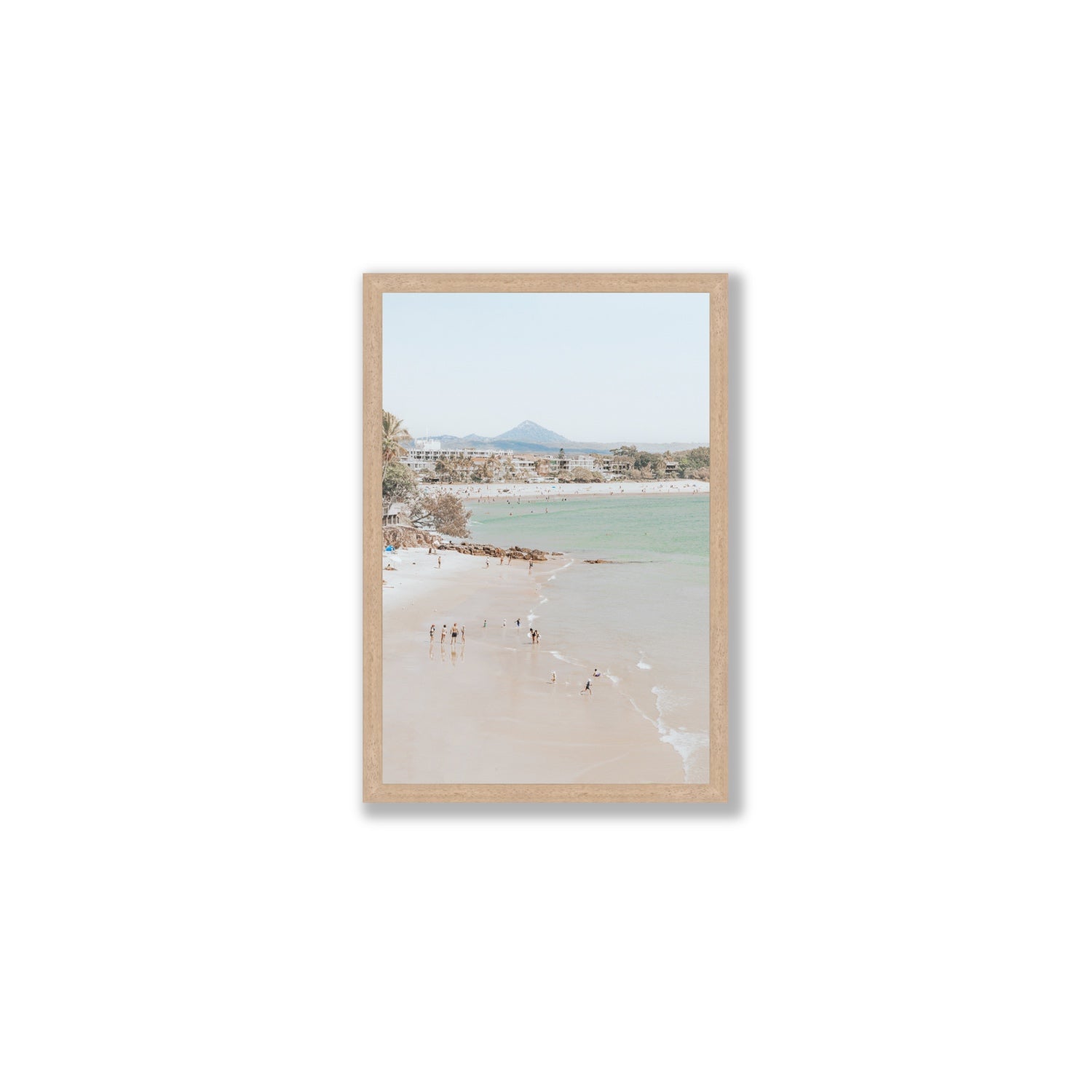 Little Cove Shallows fine art print, Noosa, Australia, coastal scenes artwork, Medium, Natural Oak Frame · Full Bleed, Fine Art Print