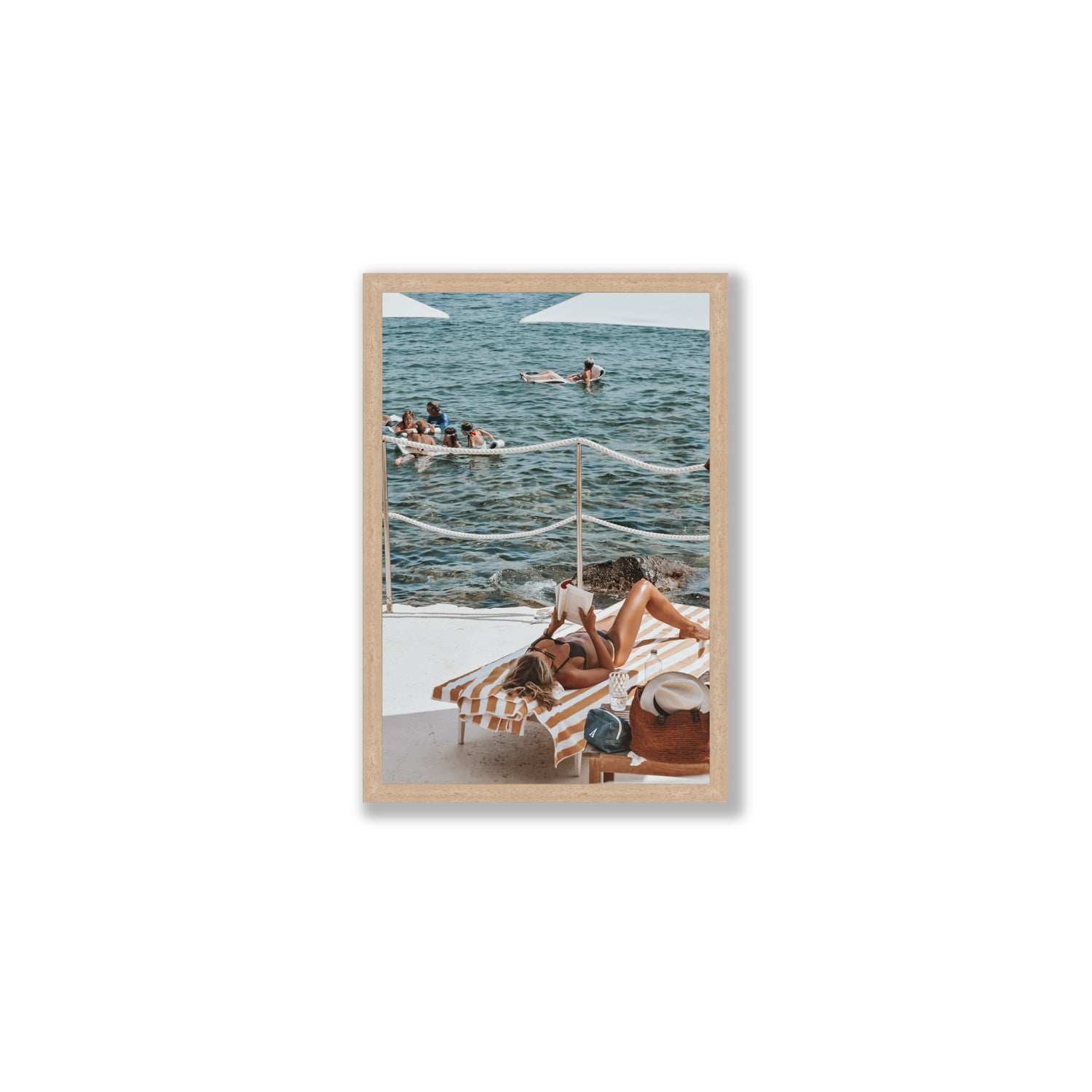 Cloud Nine Tuscany Italian decor wall art Medium full-bleed fine art print in natural oak frame