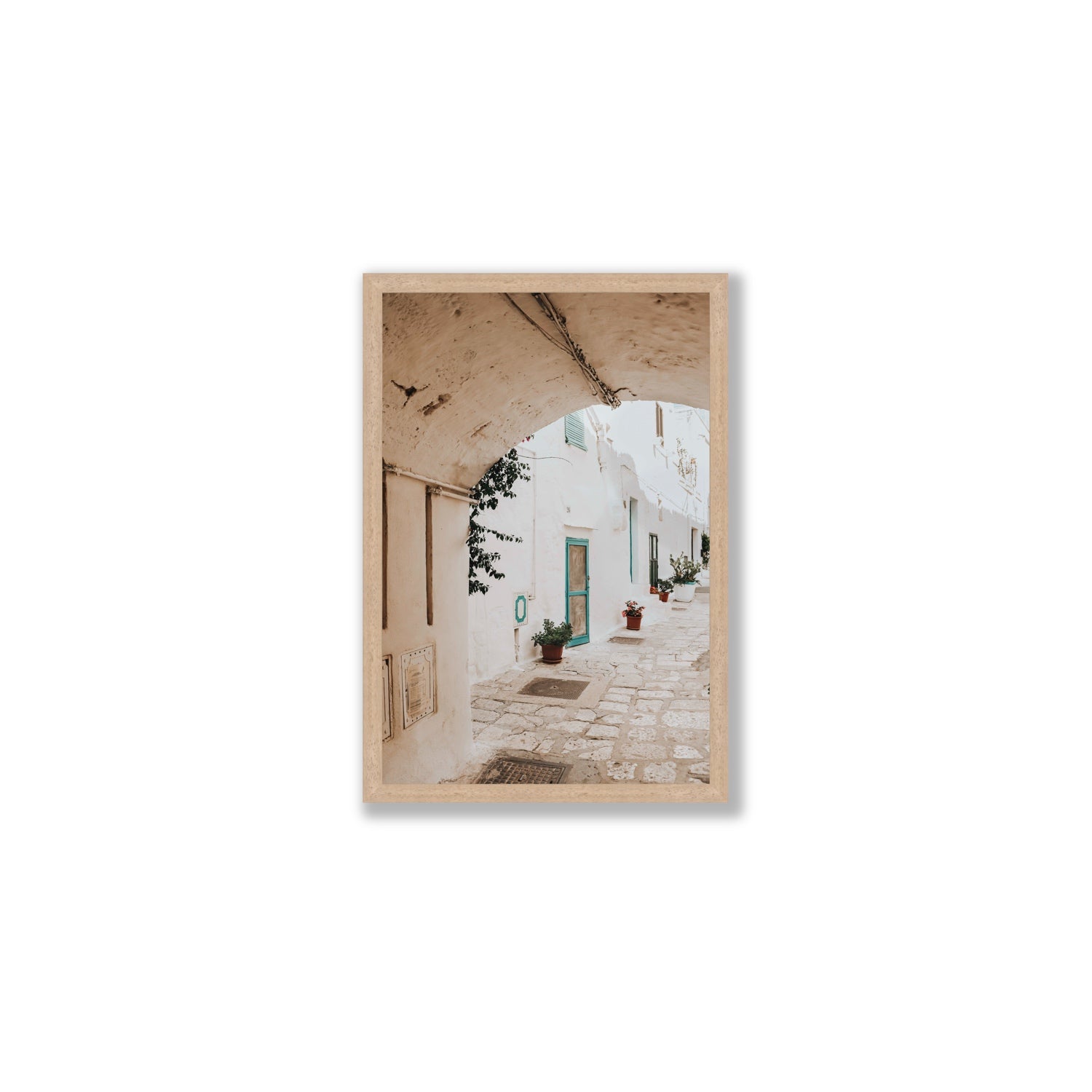 La Citta Bianca Puglia La Città Bianca wall art Medium full-bleed fine art print in natural oak frame