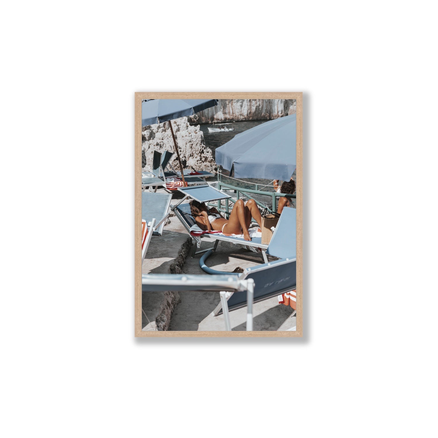 Beach Babe fine art print, Capri, Italy, Large, Natural Oak Frame · Full Bleed, Fine Art Print