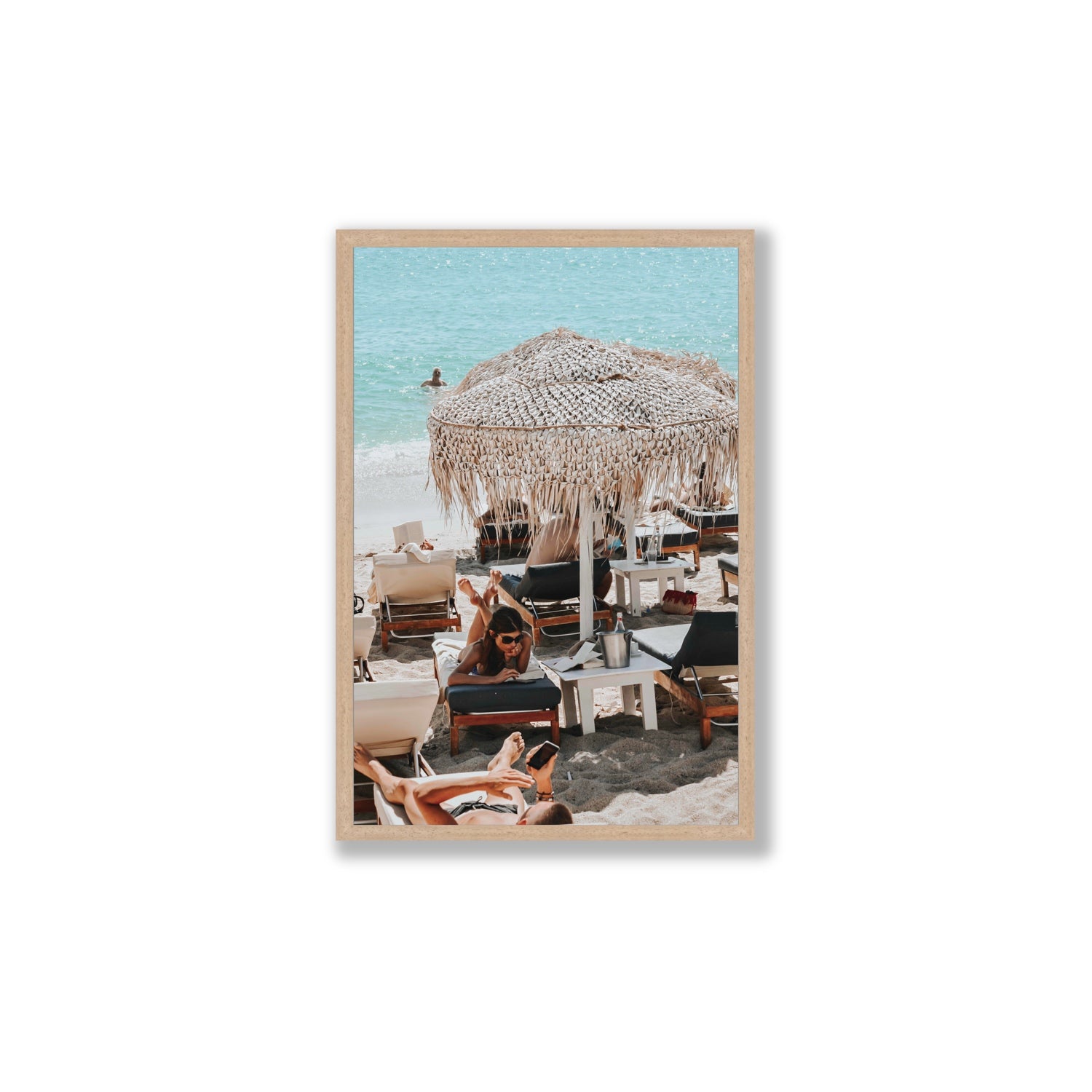 In The Zone Mykonos Greek island wall art Large full-bleed fine art print in natural oak frame