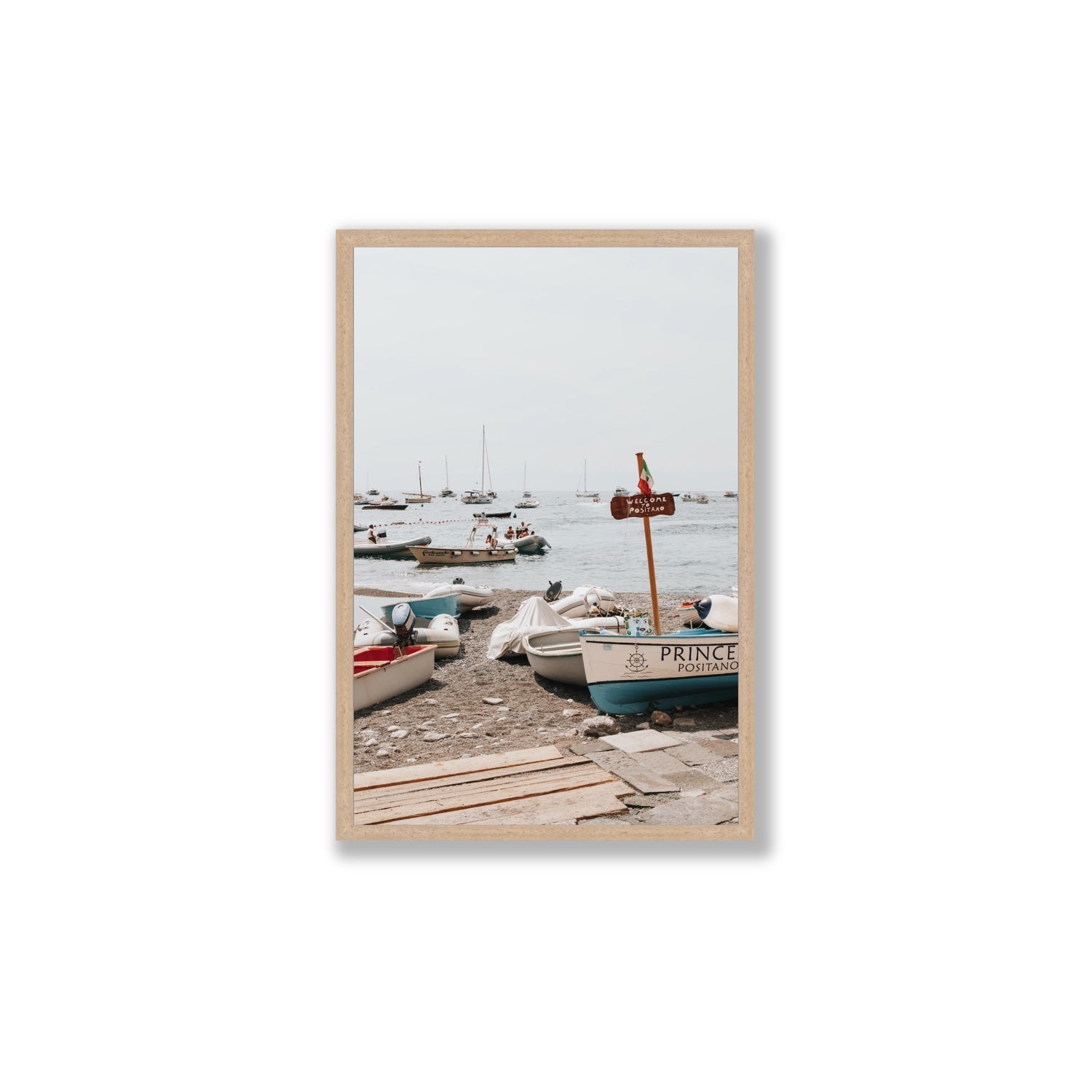 Coming Home fine art print, Positano, Italy, Large, Natural Oak Frame · Full Bleed, Fine Art Print