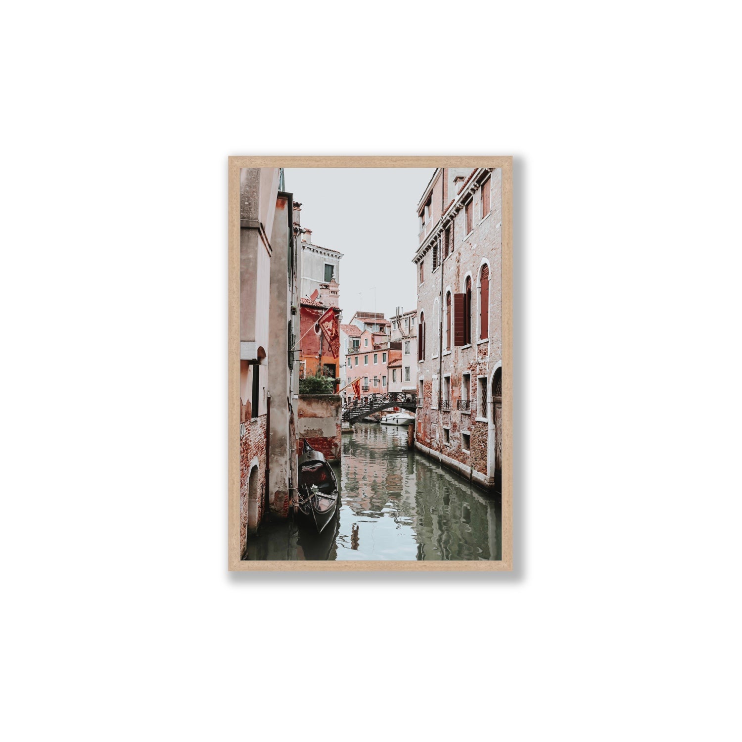 Laguna Veneta Venice Italian wall art Large full-bleed fine art print in natural oak frame