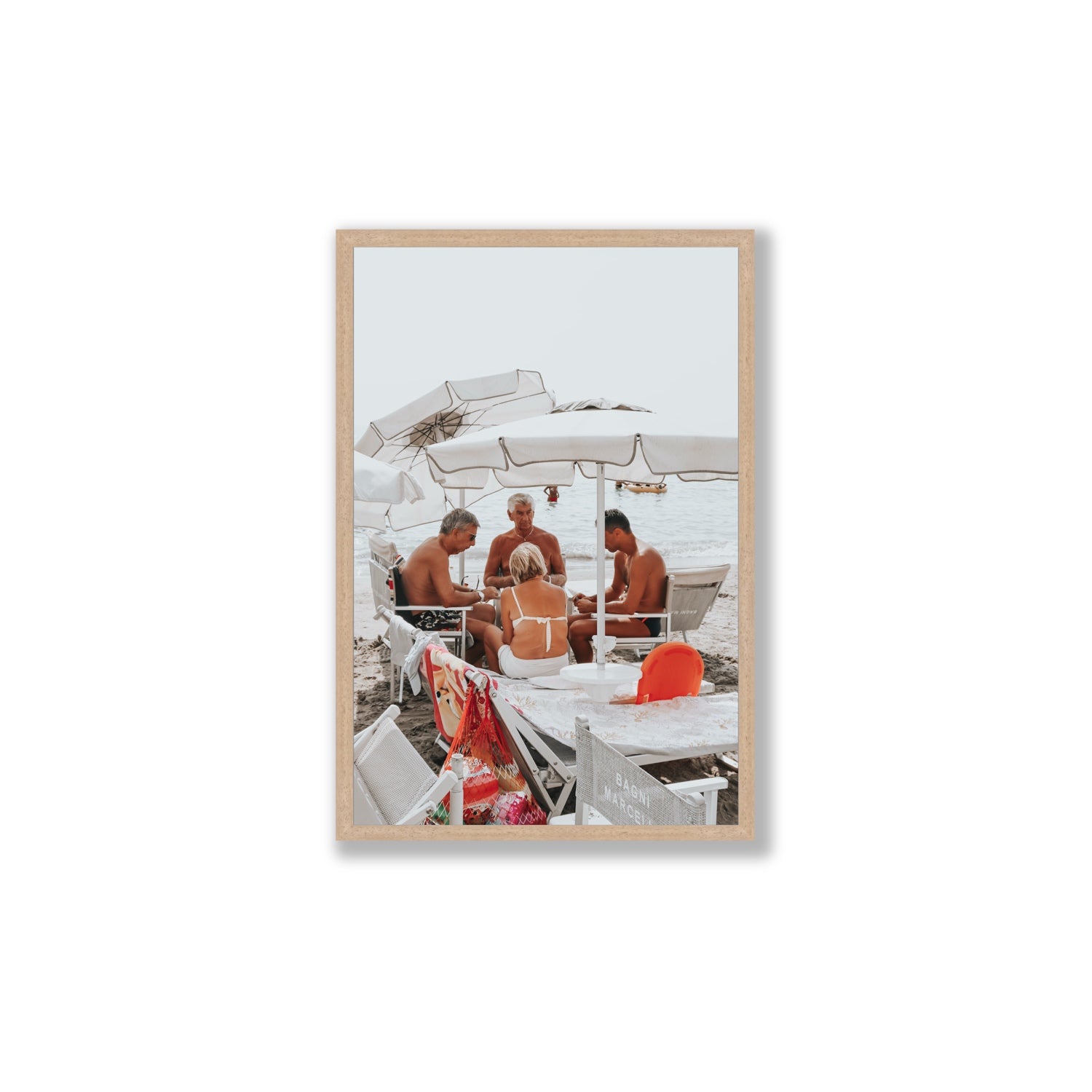 Luck Of The Draw fine art print, Alassio, Italy, Large, Natural Oak Frame · Full Bleed, Fine Art Print