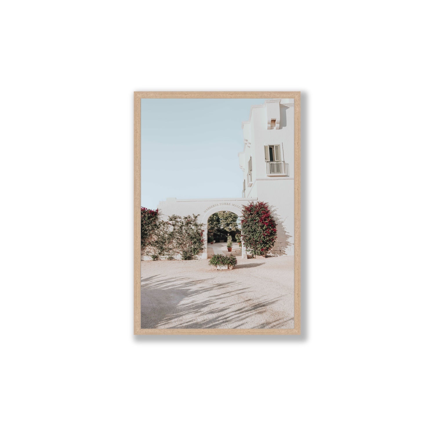 Villa Retreat fine art print, Puglia, Italy, Large, Natural Oak Frame · Full Bleed, Fine Art Print