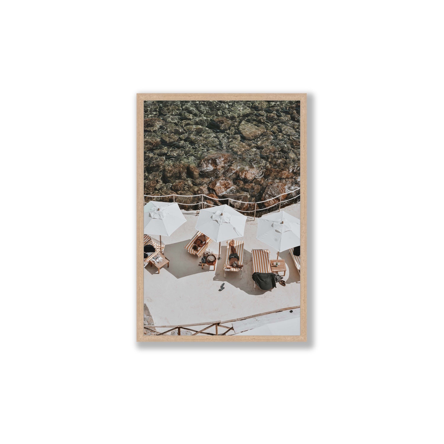 When Harry Met Sally Tuscany coastal wall art Large full-bleed fine art print in natural oak frame