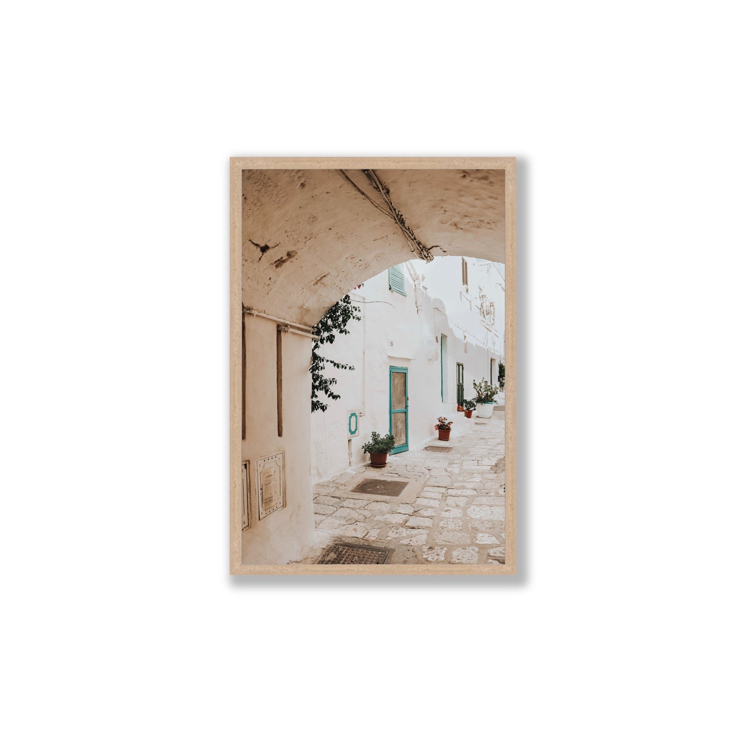 La Citta Bianca Puglia La Città Bianca wall art Large full-bleed fine art print in natural oak frame