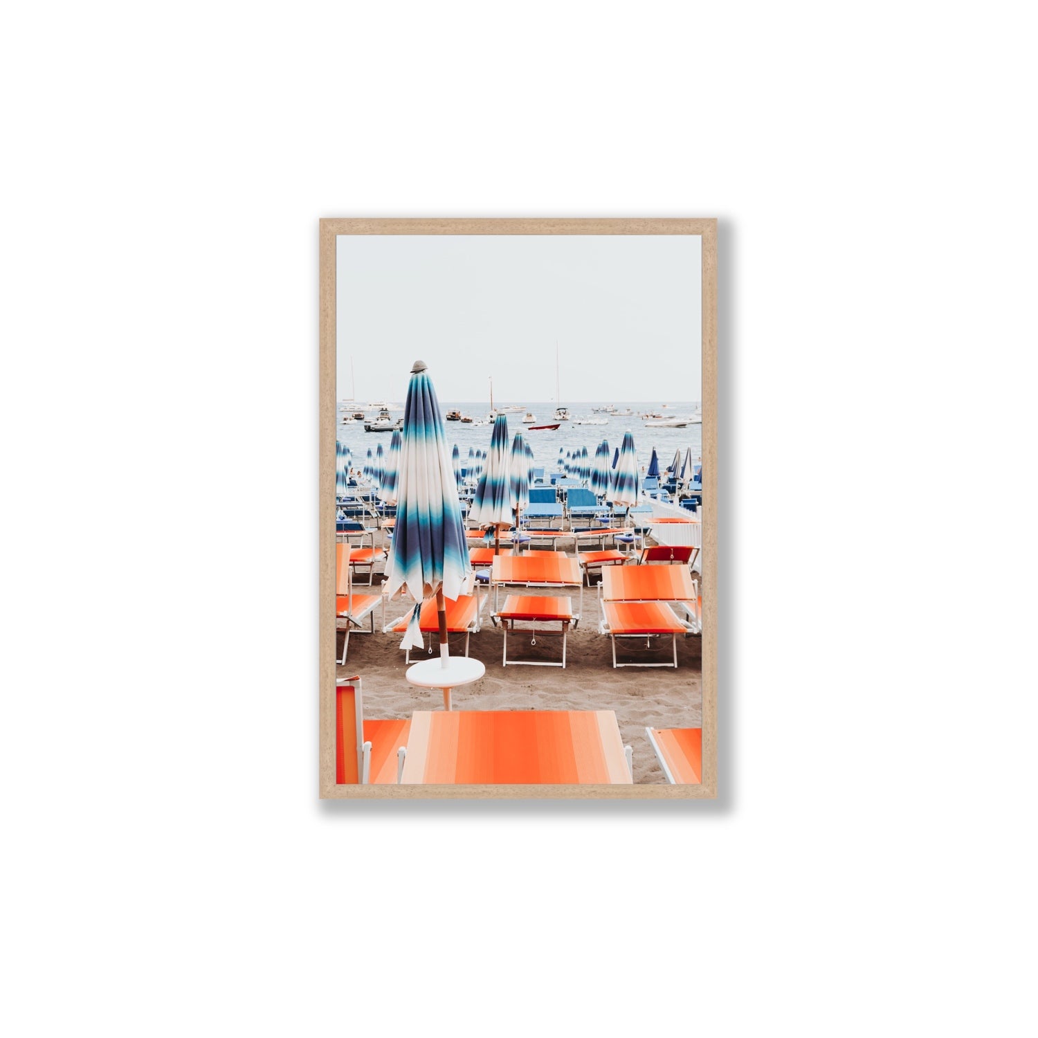 Orange Crush fine art print, Positano, Italy, Large, Natural Oak Frame · Full Bleed, Fine Art Print