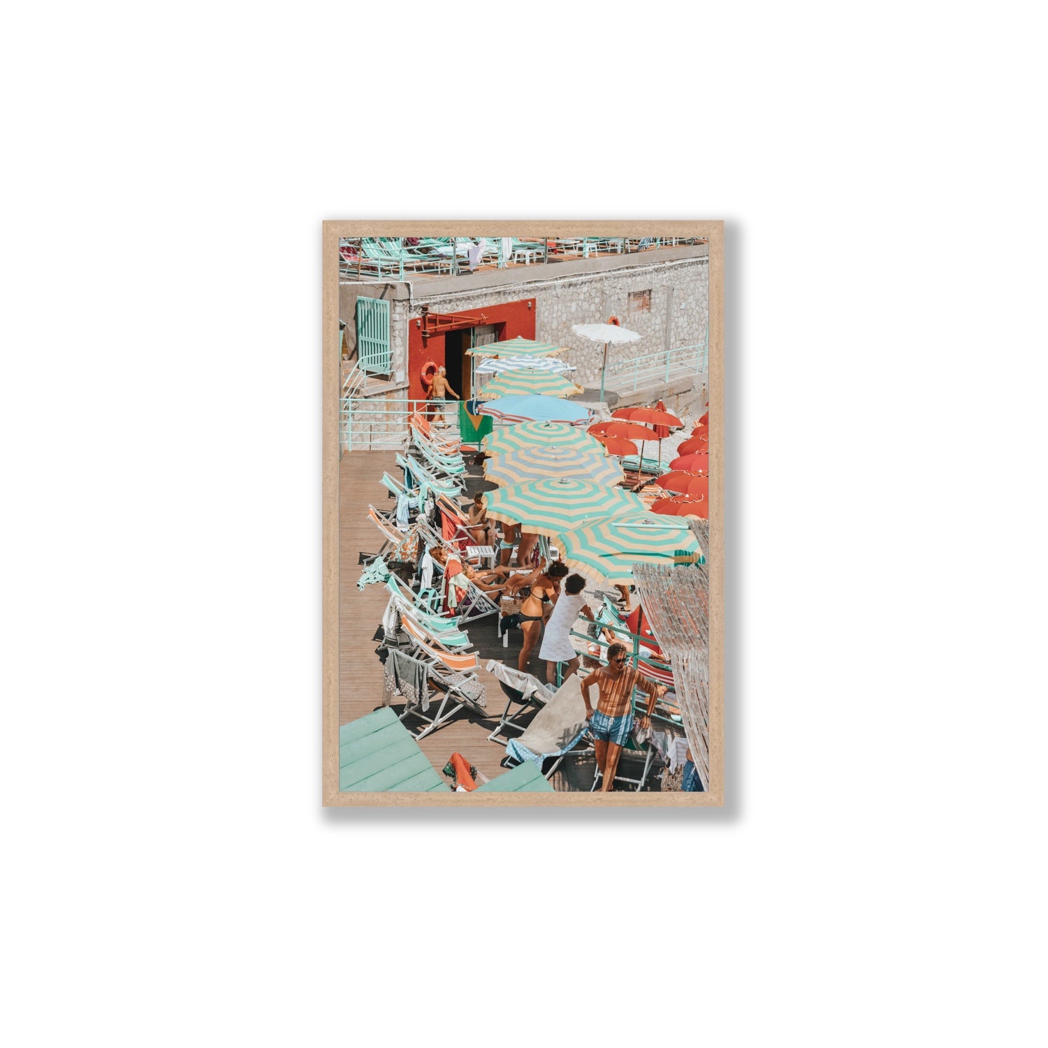 Colourful Canopy fine art print, Capri, Italy, Large, Natural Oak Frame · Full Bleed, Fine Art Print