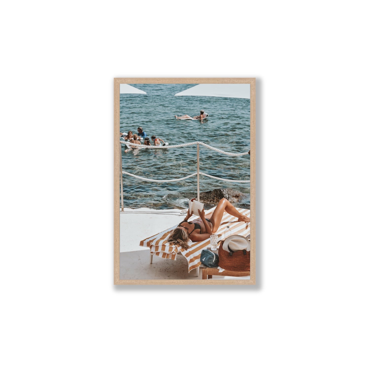 Cloud Nine Tuscany Italian decor wall art Large full-bleed fine art print in natural oak frame