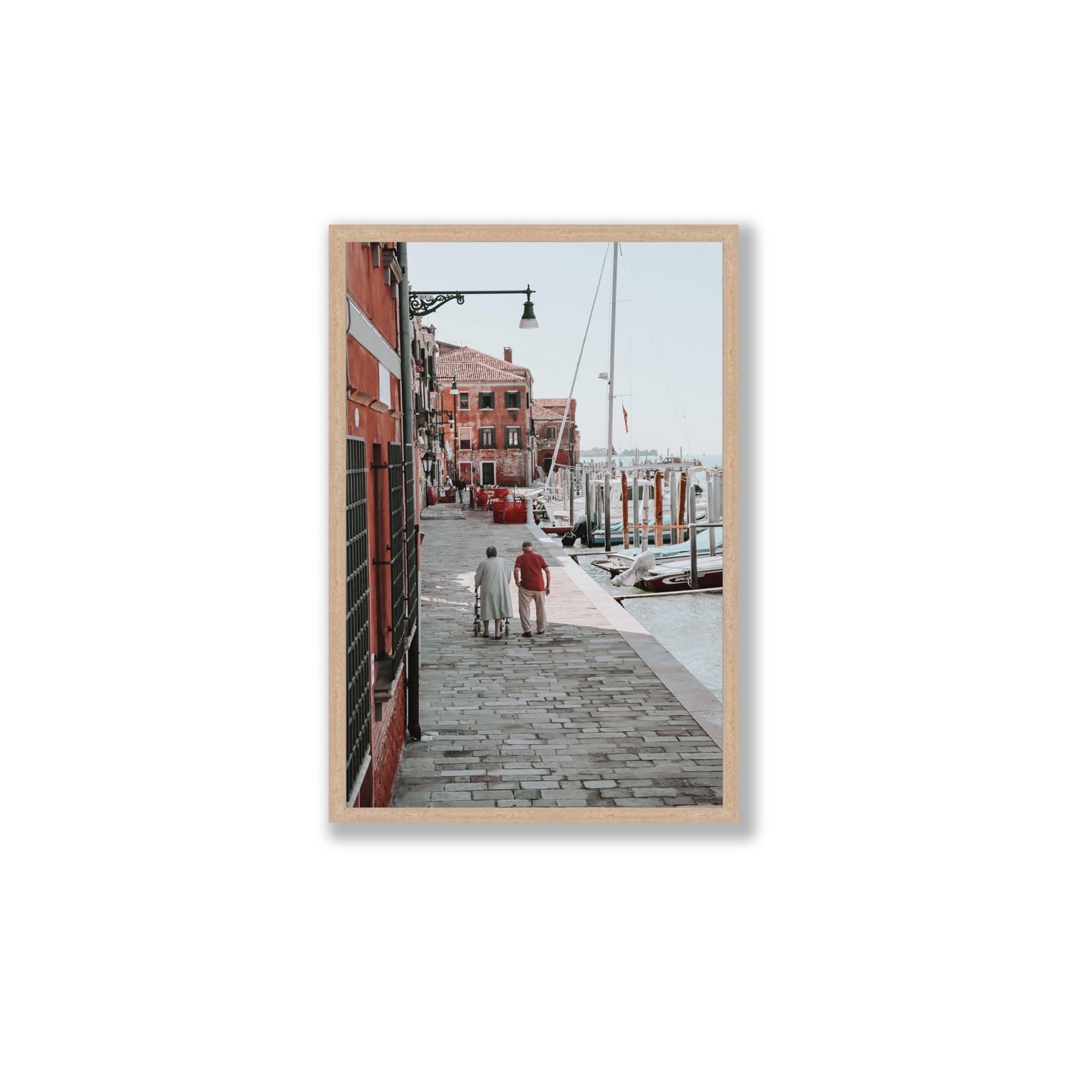 OG Casanova Venice Italian wall art Large full-bleed fine art print in natural oak frame