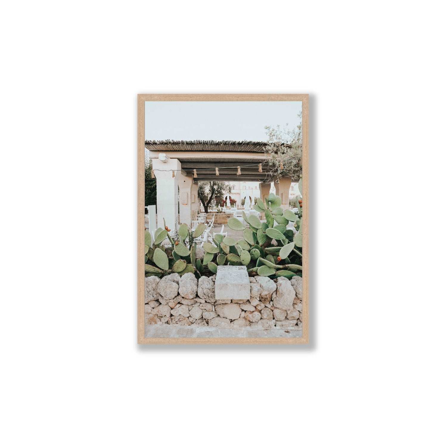 Puglia Flora Puglia Borgo Egnazia Mediterranean wall art Large full-bleed fine art print in natural oak frame