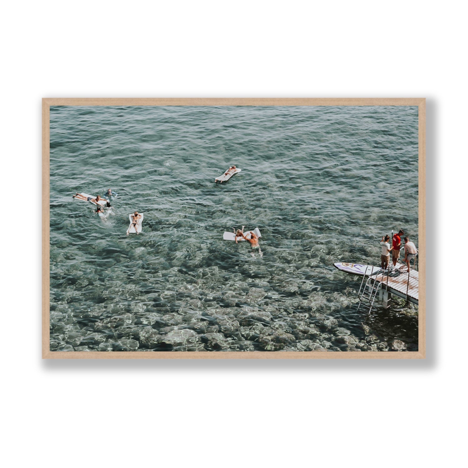 Having A Whale Of A Time Tuscany coastal wall art Statement full-bleed fine art print in natural oak frame