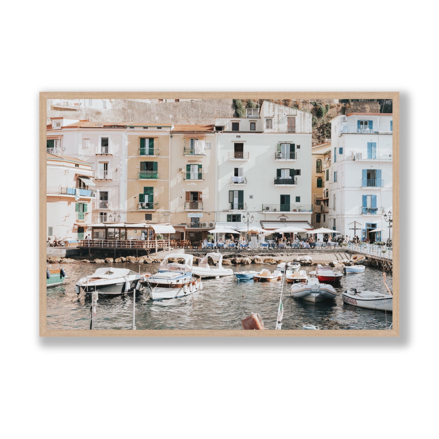 L'Insenatura fine art print, Sorrento, Italy, Statement, Natural Oak Frame · Full Bleed, Fine Art Print