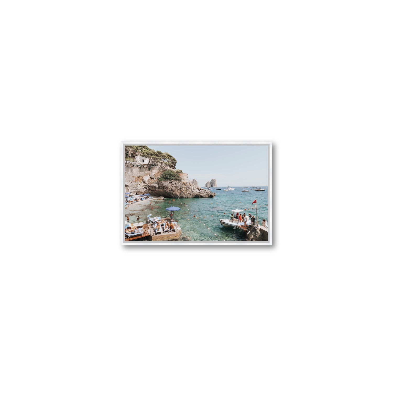 Torre Saracena fine art print, Capri, Italy, Small, White Float Frame, Fine Art Canvas