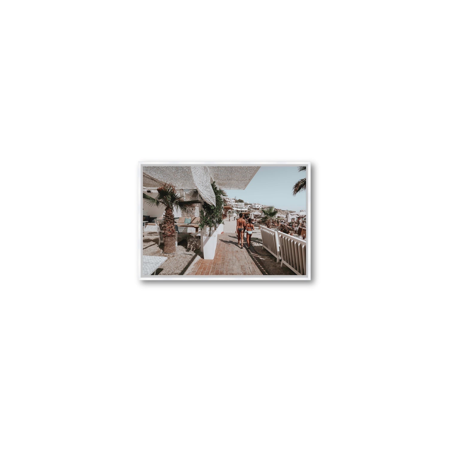 Mitera Kori Mykonos Greek island wall art Small fine art canvas in white float frame