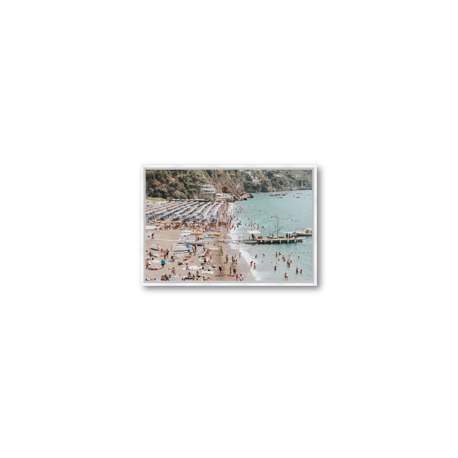 Vista Costiera fine art print, Positano, Italy, Small, White Float Frame, Fine Art Canvas