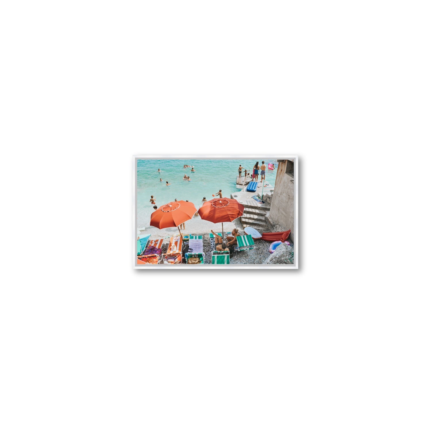 Water Wonderland fine art print, Capri, Italy, Small, White Float Frame, Fine Art Canvas