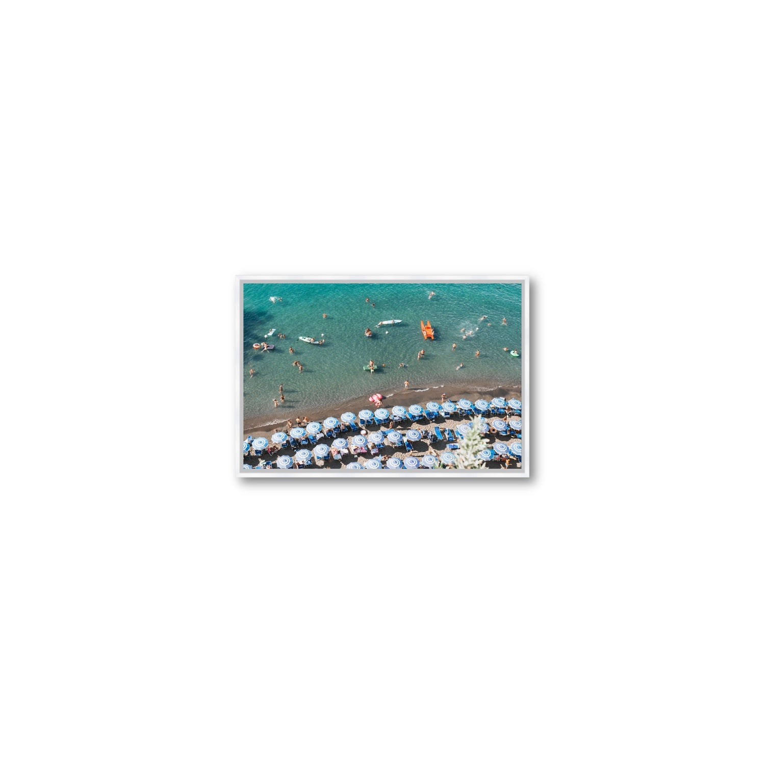 The Sea of Tranquility fine art print, Sorrento, Italy, Small, White Float Frame, Fine Art Canvas