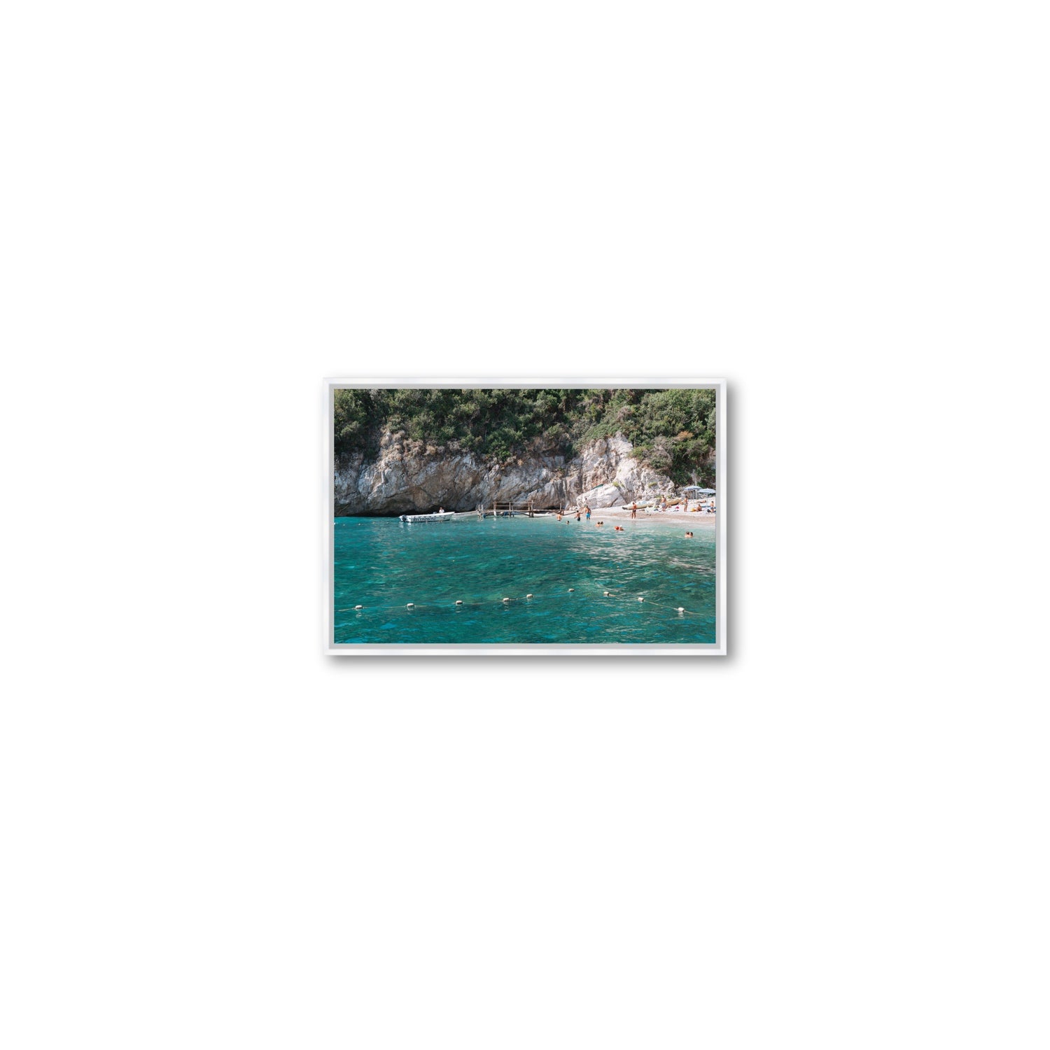 Azure Abyss Nerano wall art Small fine art canvas in white float frame