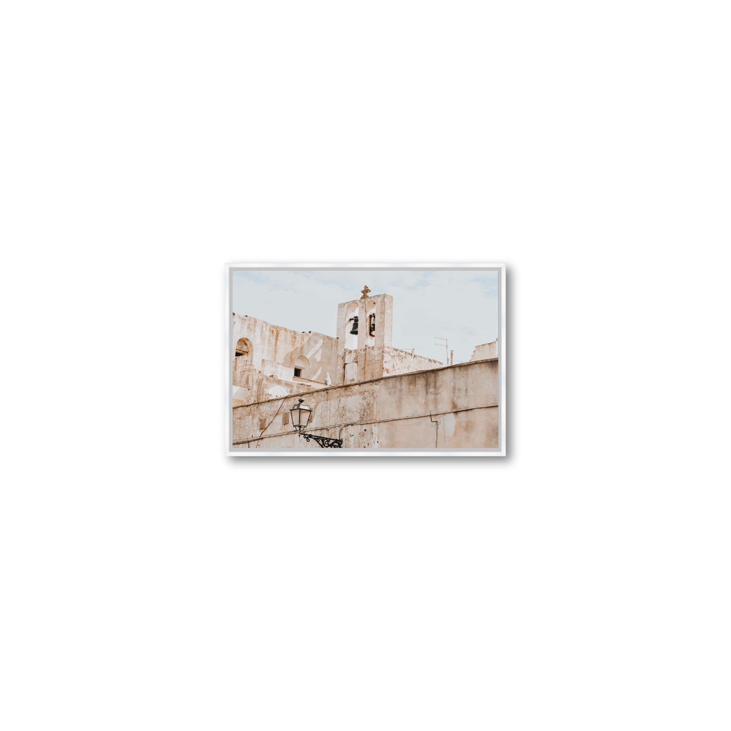 Ancient Bells Puglia Gallipoli Italian wall art Small fine art canvas in white float frame