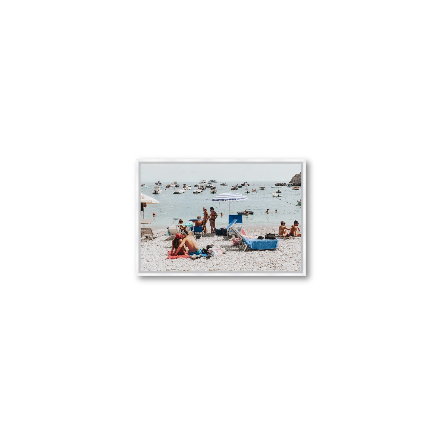 The Kiss Nerano wall art Small fine art canvas in white float frame