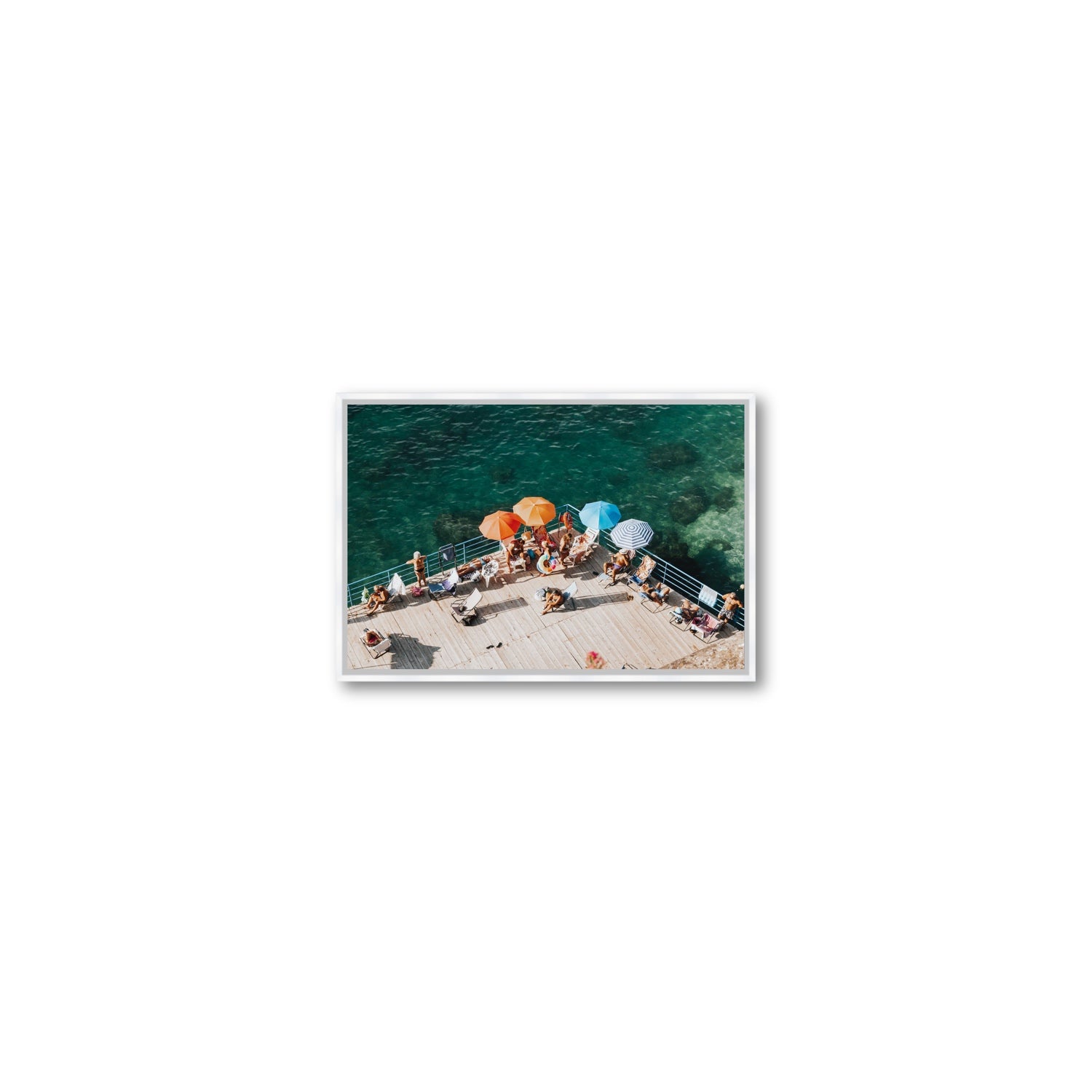 Il Dolce Far Niente Sorrento coastal wall art Small fine art canvas in white float frame