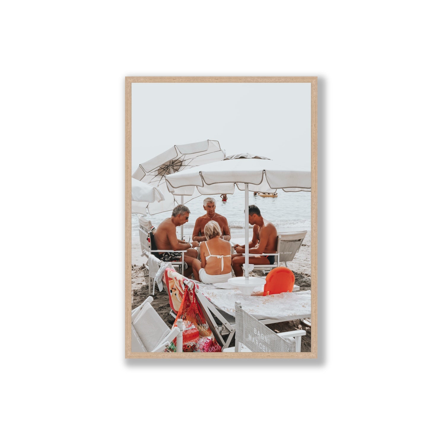 Luck Of The Draw fine art print, Alassio, Italy, Extra Large, Natural Oak Frame · Full Bleed, Fine Art Print