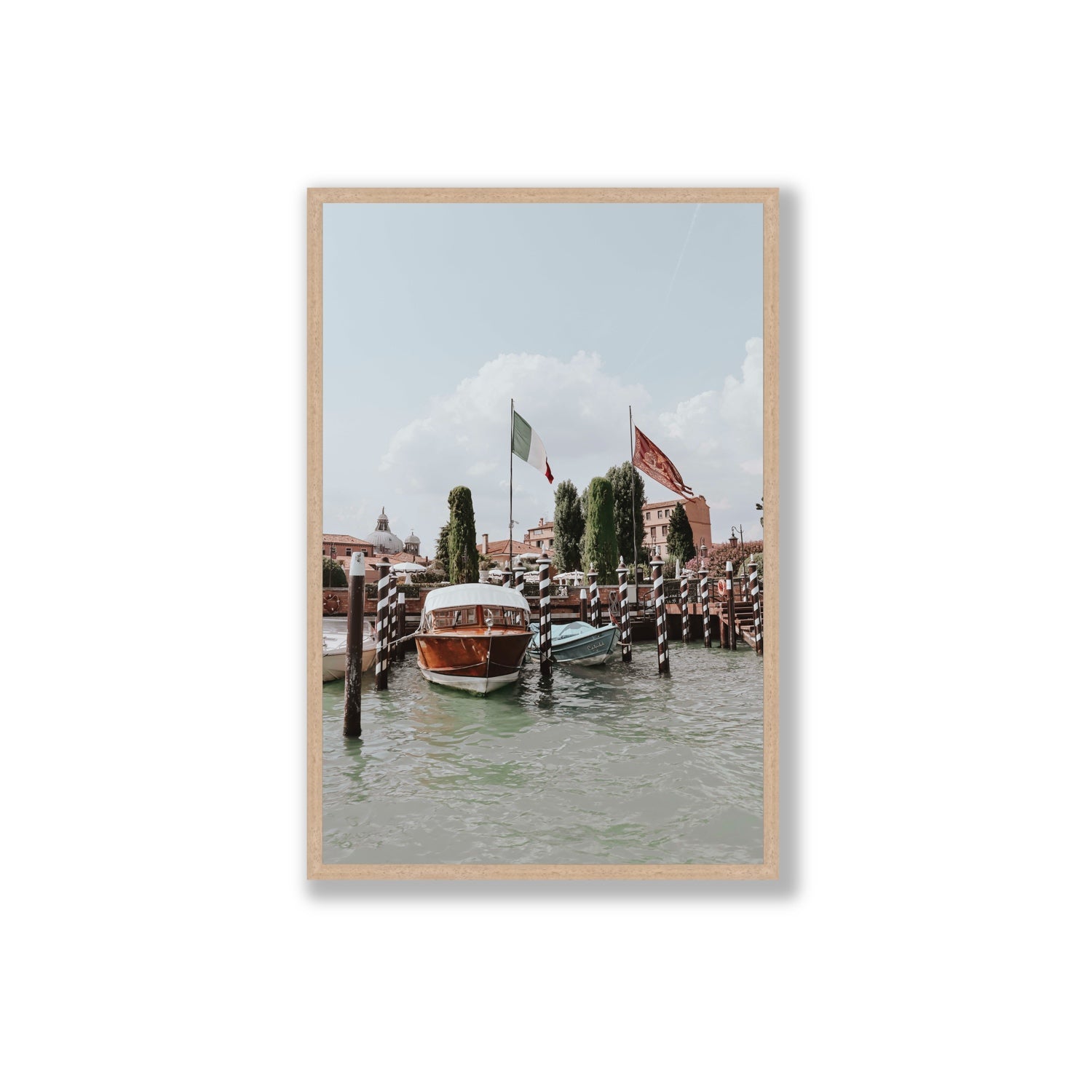 Cipriani Venice wall art Extra Large full-bleed fine art print in natural oak frame