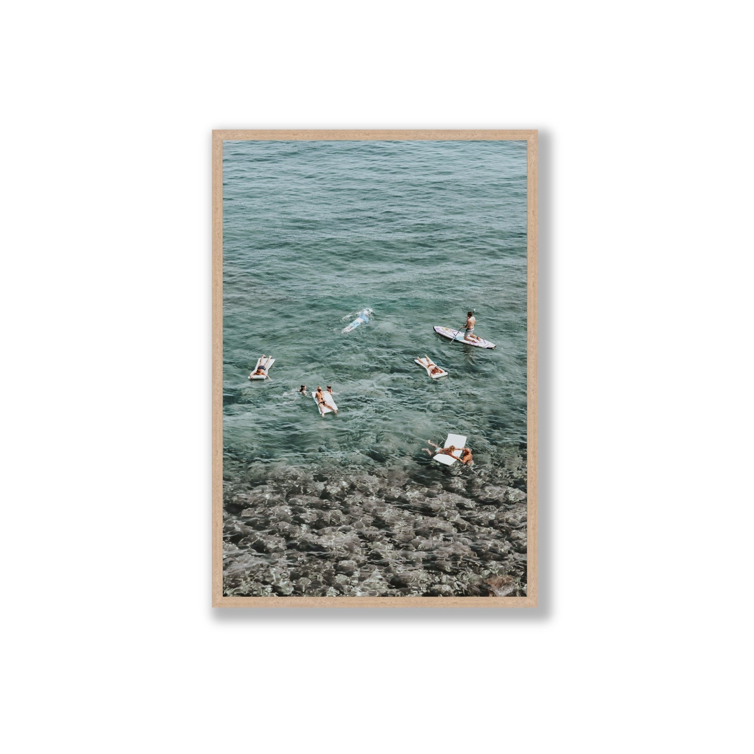 The Big Chill Tuscany coastal Italian wall art Extra Large full-bleed fine art print in natural oak frame