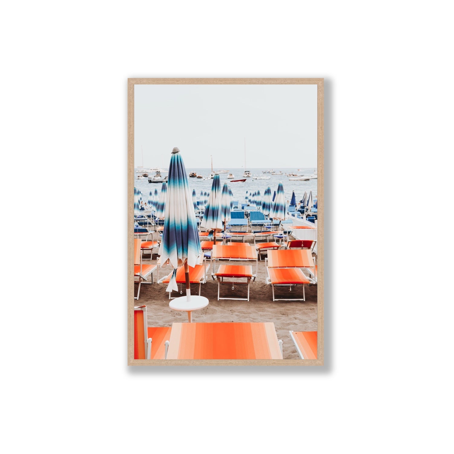 Orange Crush fine art print, Positano, Italy, Extra Large, Natural Oak Frame · Full Bleed, Fine Art Print