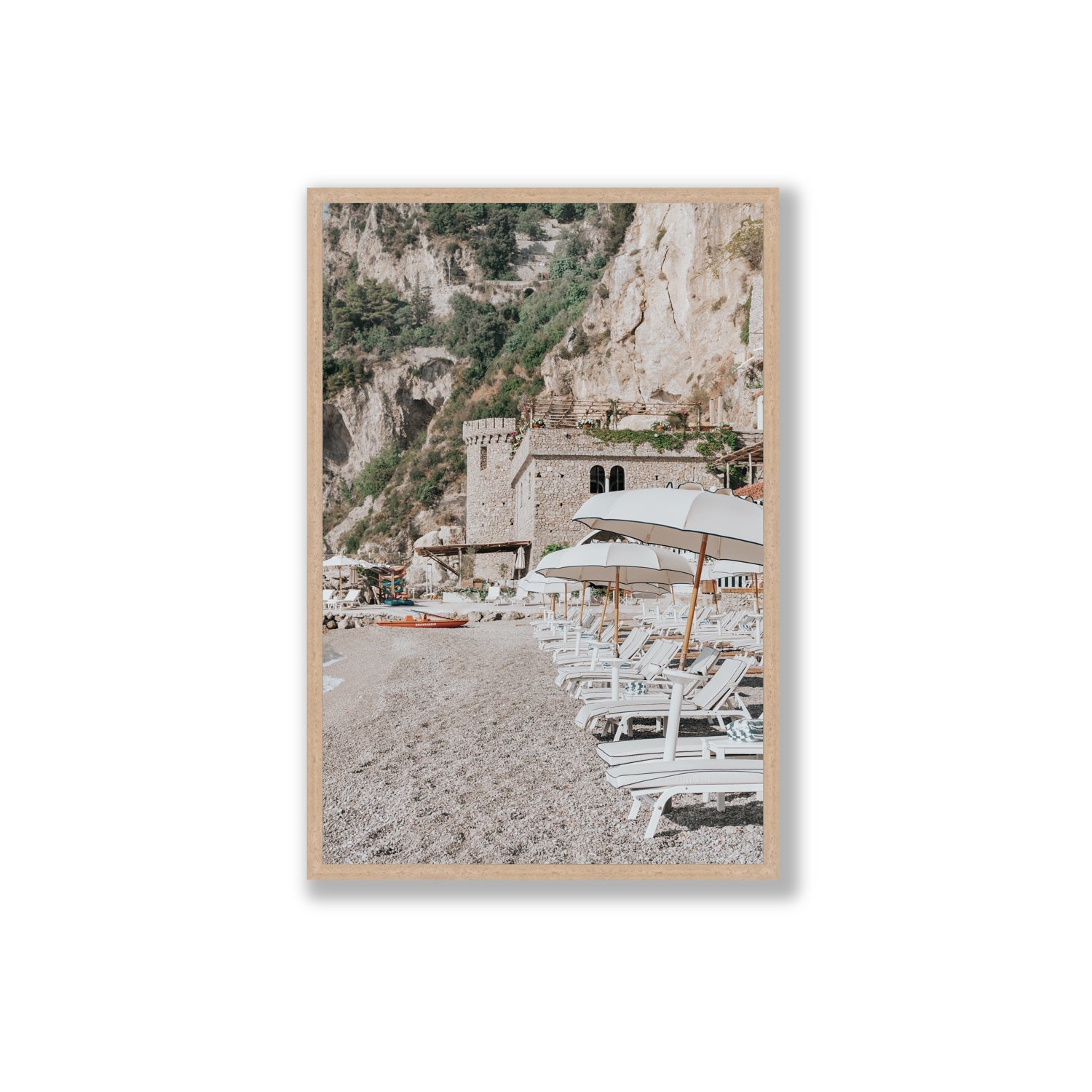 La Villeggiatura fine art print, Amalfi, Italy, luxury escapes artwork, Extra Large, Natural Oak Frame · Full Bleed, Fine Art Print