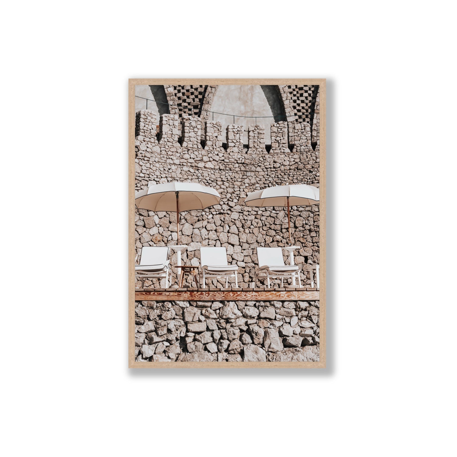 Pietra Amalfitana fine art print, Amalfi, Italy, luxury escapes artwork, Extra Large, Natural Oak Frame · Full Bleed, Fine Art Print